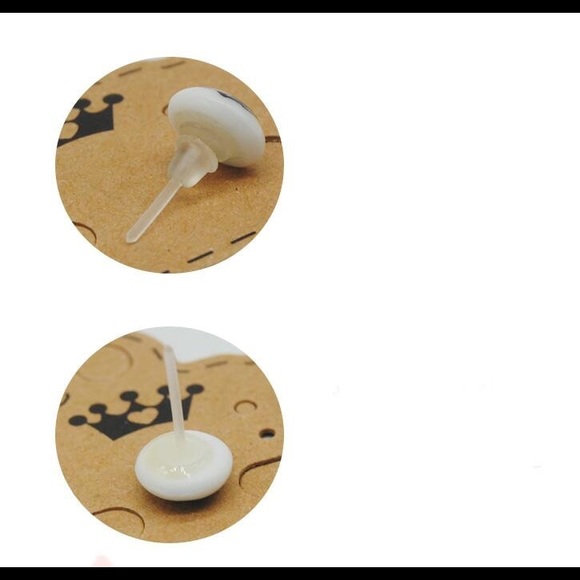 Ceramic white bunny rabbits Easter earrings gift - Picture 4 of 7